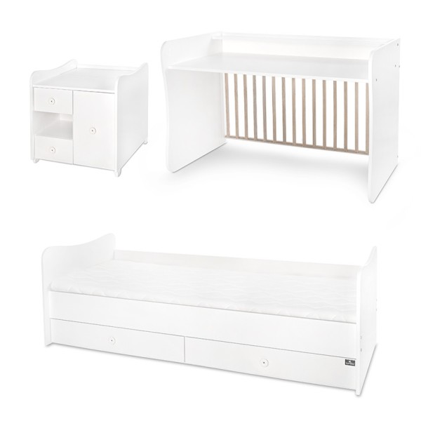 BED MINI MAX WHITE ΚΡΕΒΑΤΙ ΠΟΛΥΜΟΡΦΙΚΟ 197x83x108 BED MINI MAX WHITE ΚΡΕΒΑΤΙ ΠΟΛΥΜΟΡΦΙΚΟ 197x83x108
