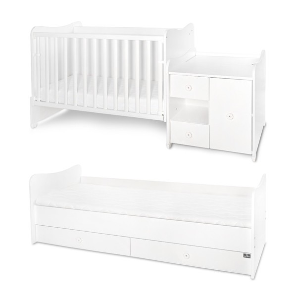 BED MINI MAX WHITE ΚΡΕΒΑΤΙ ΠΟΛΥΜΟΡΦΙΚΟ 197x83x108 BED MINI MAX WHITE ΚΡΕΒΑΤΙ ΠΟΛΥΜΟΡΦΙΚΟ 197x83x108