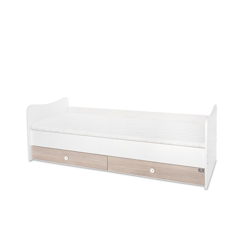 BED MINI MAX NEW WHITE/LIGHT OAK ΚΡΕΒΑΤΙ ΠΟΛΥΜΟΡΦΙΚΟ 60x120