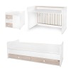 BED MINI MAX NEW WHITE/LIGHT OAK ΚΡΕΒΑΤΙ ΠΟΛΥΜΟΡΦΙΚΟ 60x120