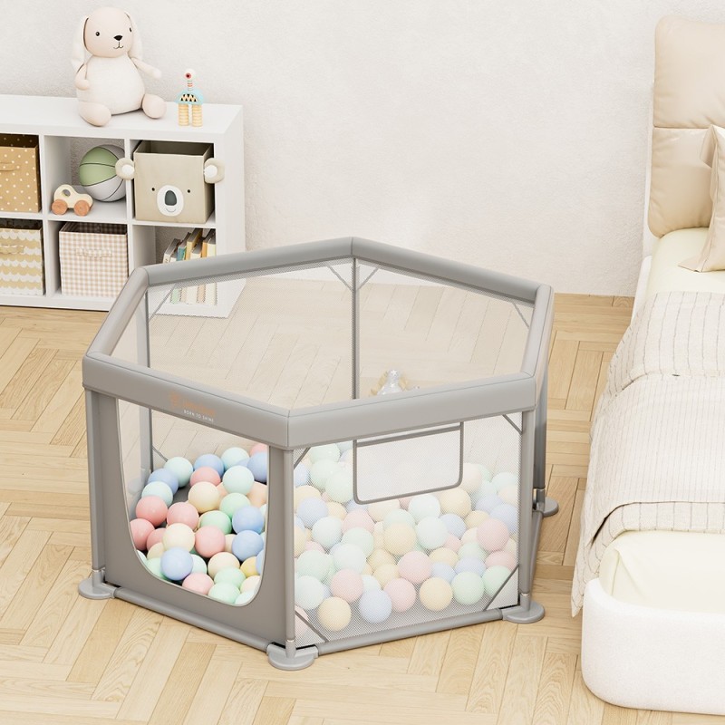 Παρκοκρέβατο Πολύγωνο Nestilo Grey 889-100