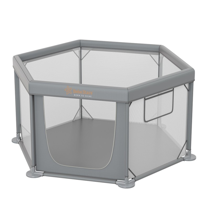 Παρκοκρέβατο Πολύγωνο Nestilo Grey 889-100