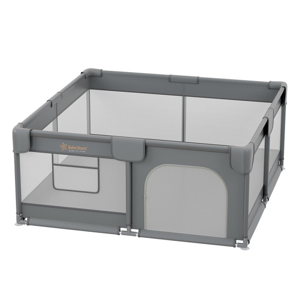 Πάρκο τετράγωνο Bebe Stars Playzen Grey 150x150 cm