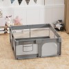 Πάρκο τετράγωνο Bebe Stars Playzen Grey 150x150 cm