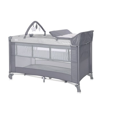 BABY COT TORINO 2LAYERS PLUS GREY STRIPED ELEMENTS