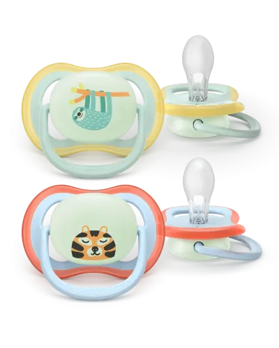 Σετ 2 πιπίλες νυκτός Philips Avent Ultra Air Nighttime 0-6m SCF376/24