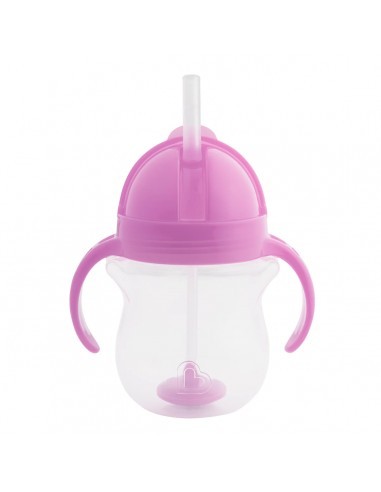Munchkin Παιδικό ποτήρι με καλαμάκι Tip & Sip Μωβ 207ml