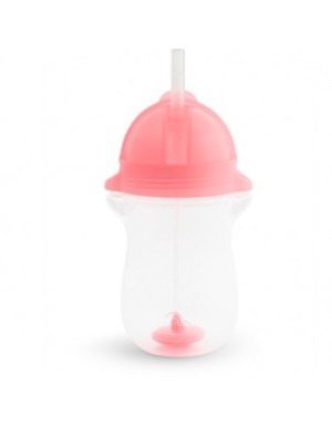 Παιδικό ποτήρι με καλαμάκι Munchkin Tip & Sip Tall 296ml Ροζ