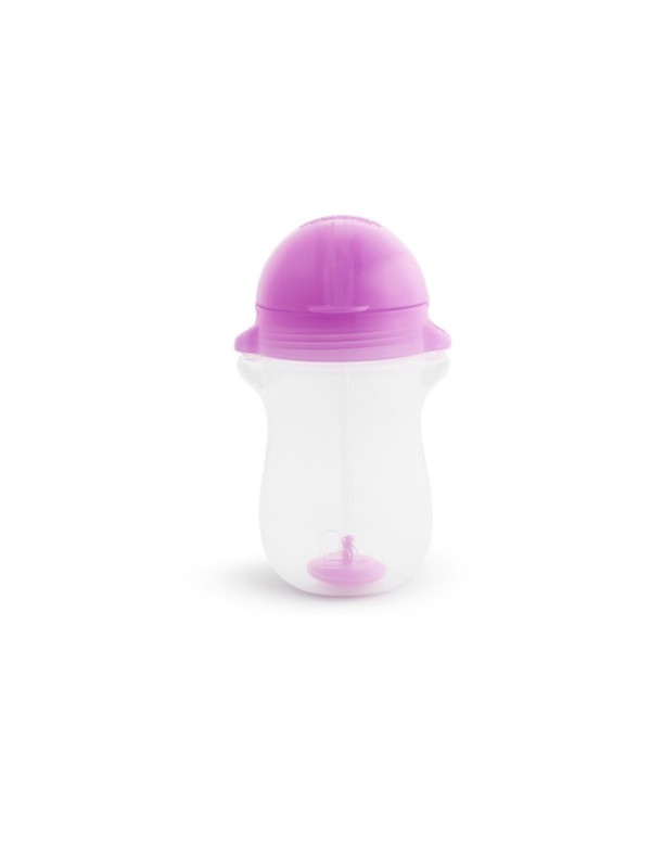 Παιδικό ποτήρι με καλαμάκι Munchkin Tip & Sip Tall 296ml Μωβ