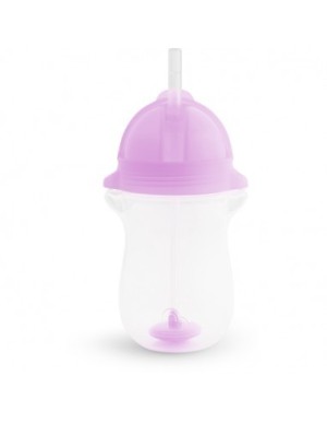 Παιδικό ποτήρι με καλαμάκι Munchkin Tip & Sip Tall 296ml Μωβ