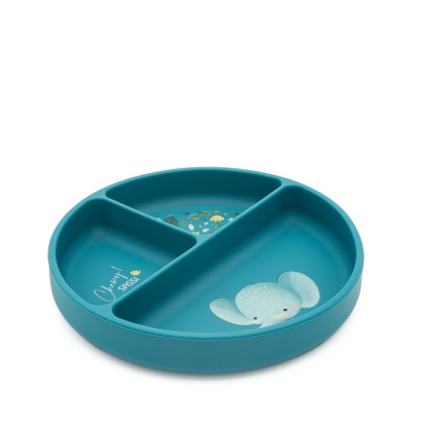 ELEPHANT πιάτο σιλικόνης LFGB με χωρίσματα Baby led weaning