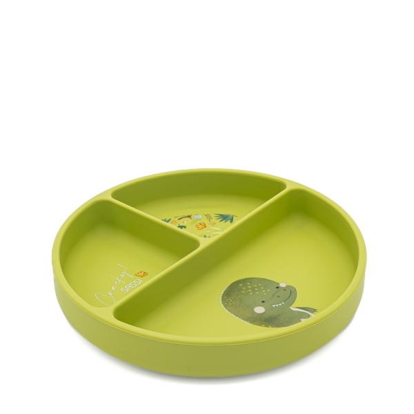 DINOSAUR πιάτο σιλικόνης LFGB με χωρίσματα Baby led weaning