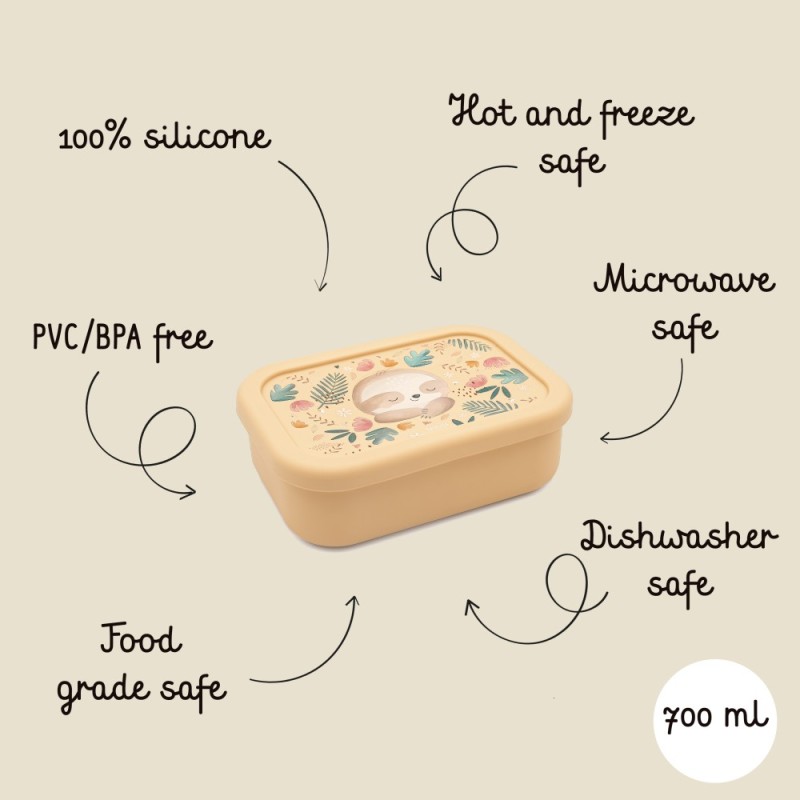 SLOTH δοχείο φαγητού σιλικόνης LFGB με χωρίσματα 650ml