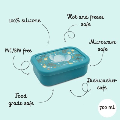 ELEPHANT δοχείο φαγητού σιλικόνης LFGB με χωρίσματα 650ml