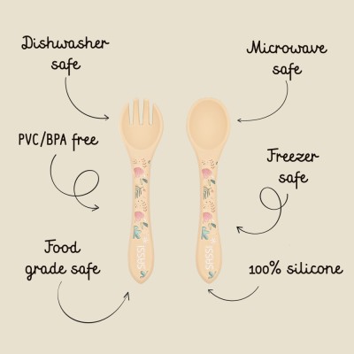 SLOTH σετ κουτάλι & πηρούνι σιλικόνης LFGB