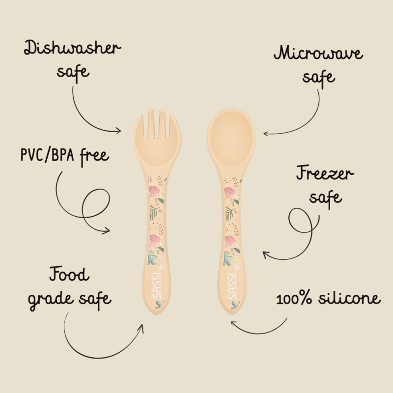 SLOTH σετ κουτάλι & πηρούνι σιλικόνης LFGB SLOTH σετ κουτάλι & πηρούνι σιλικόνης LFGB