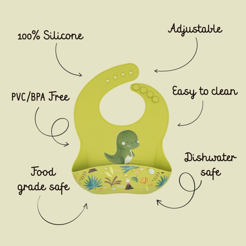 DINOSAUR σαλιάρα σιλικόνης LFGB