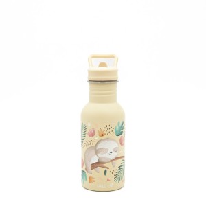 SLOTH ανοξείδωτο μπουκάλι με καλαμάκι 500ml