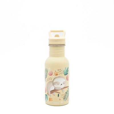 SLOTH ανοξείδωτο μπουκάλι με καλαμάκι 500ml
