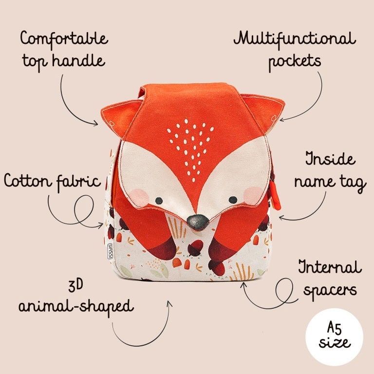 Crunchy The Fox  παιδικό backpack Mini A5
