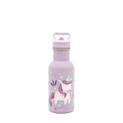 Sassi ανοξείδωτο μπουκάλι με καλαμάκι 500ml   Sparky the unicorn