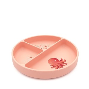 Sassi πιάτο σιλικόνης LFGB με χωρίσματα Baby led weaning Slurpy The Octopus