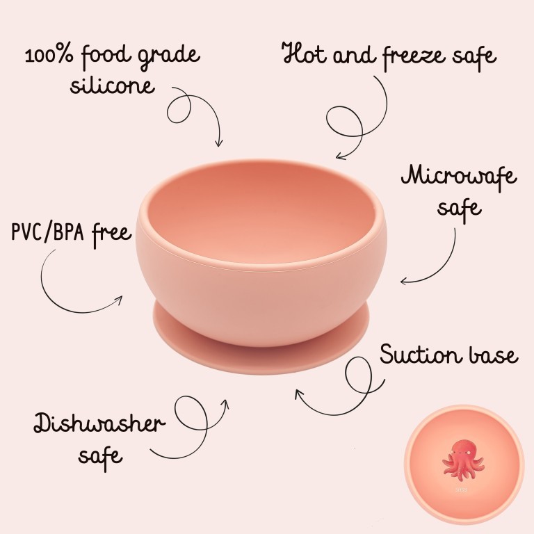 Sassi μπολ σιλικόνης LFGB με αντιολισθητική βεντούζα slurpy the Octopus