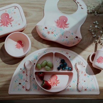 Sassi μπολ σιλικόνης LFGB με αντιολισθητική βεντούζα slurpy the Octopus