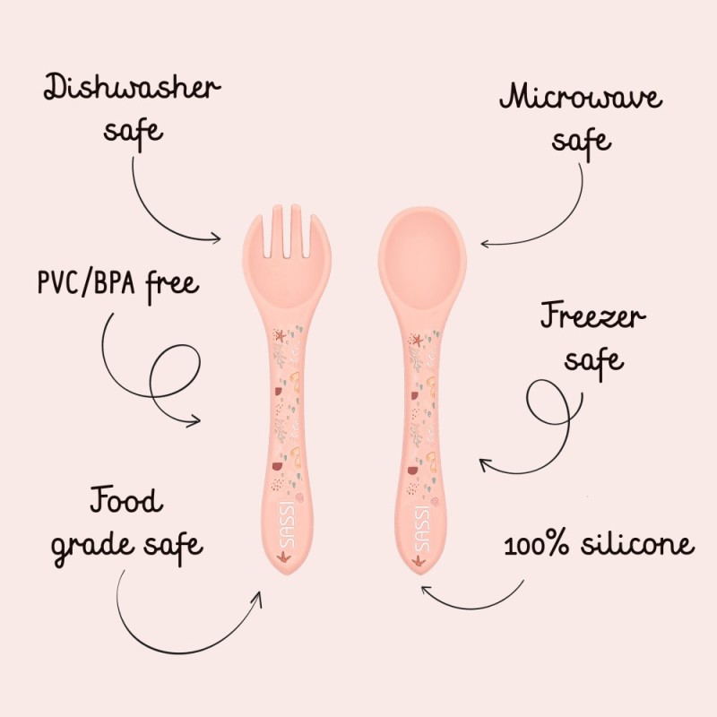 Sassi σετ κουτάλι & πηρούνι σιλικόνης LFGB Slurpy the Octopus