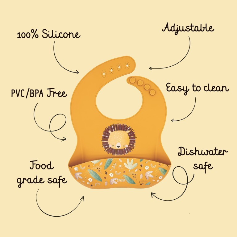 Sassi σαλιάρα σιλικόνης LFGB Chompy the lion