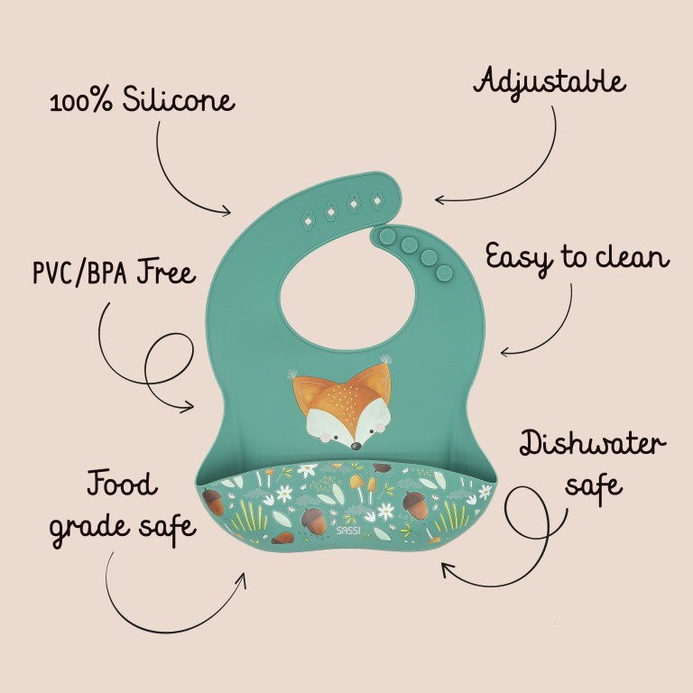 Sassi σαλιάρα σιλικόνης LFGB Vrumchy the fox