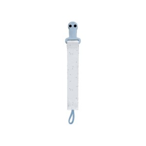 Pacifier clip with ribbon Stripy Friends blue