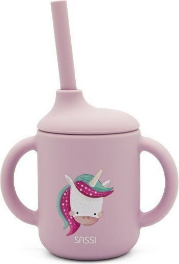 UNICORN κύπελλο σιλικόνης LFGB με καλαμάκι