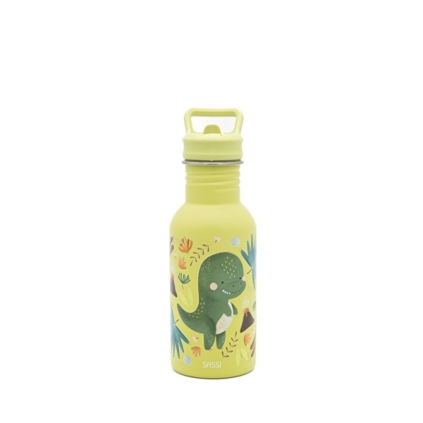 DINOSAUR ανοξείδωτο μπουκάλι με καλαμάκι 500ml - SASSI