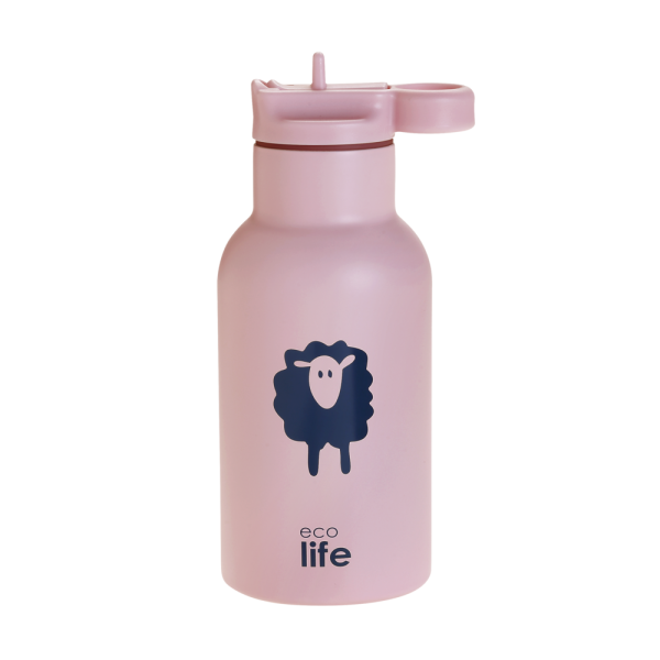ΜΕΤΑΛΛΙΚΟ ΘΕΡΜΟΣ 350ML- SHEEP - ΡΟΖ - ECOLIFE