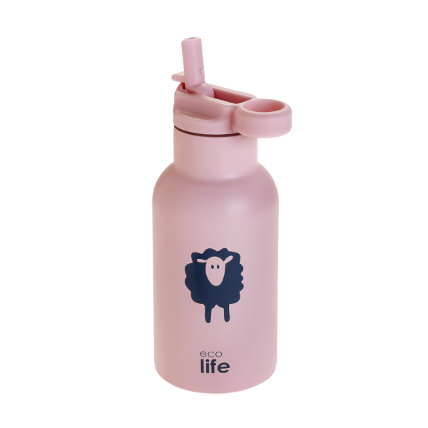 ΜΕΤΑΛΛΙΚΟ ΘΕΡΜΟΣ 350ML- SHEEP - ΡΟΖ - ECOLIFE