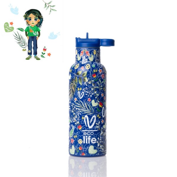 ΜΕΤΑΛΛΙΚΟ ΘΕΡΜΟΣ VASILIKI -BLUE- 500ML