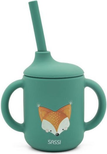 Sassi κύπελλο σιλικόνης LFGB με καλαμάκι Crunchy th fox