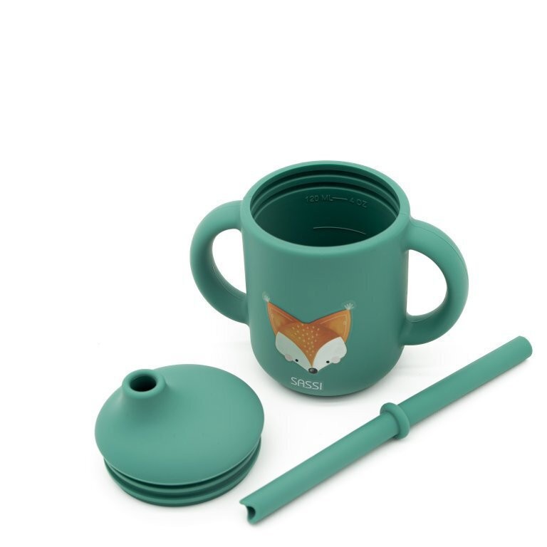 Sassi κύπελλο σιλικόνης LFGB με καλαμάκι Crunchy th fox