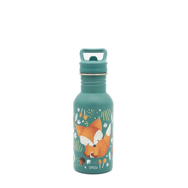 Ανοξείδωτο μπουκάλι με καλαμάκι 500ml fox
