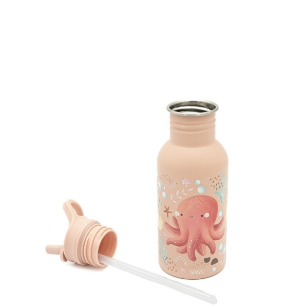 Ανοξείδωτο μπουκάλι με καλαμάκι 500ml OCTOPUS
