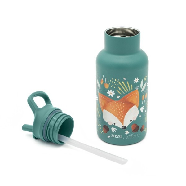 Sassi ανοξείδωτο μπουκάλι θερμός με καλαμάκι 350ml  FOX