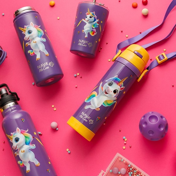 Παγούρι θερμός ανοξείδωτο "We Care", Purple Unicorn 500ml