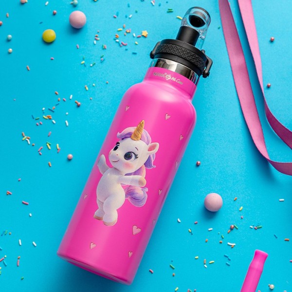Θερμός μπουκάλι ανοξείδωτο "We Care", Pink Unicorn 500ml