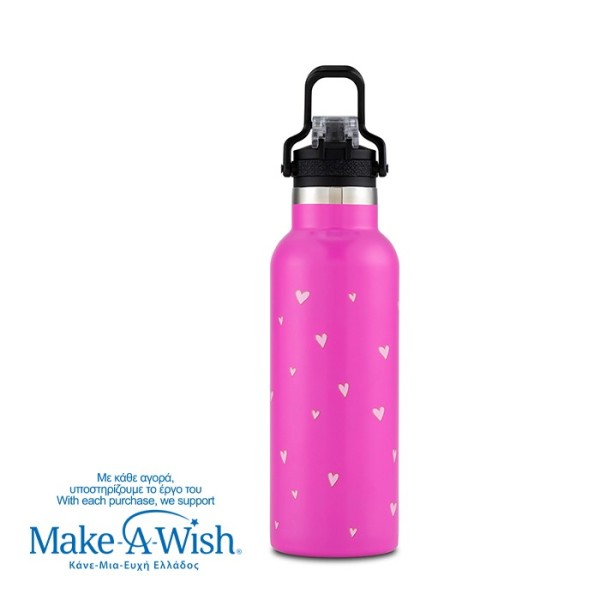 Θερμός μπουκάλι ανοξείδωτο "We Care", Pink Unicorn 500ml