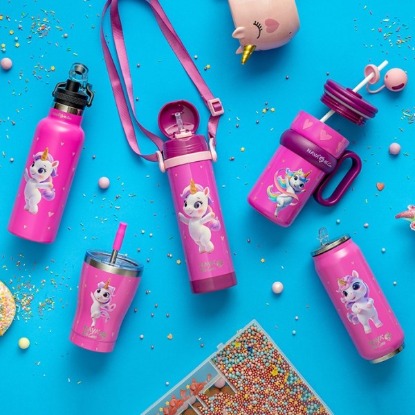 Θερμός μπουκάλι ανοξείδωτο "We Care", Pink Unicorn 500ml