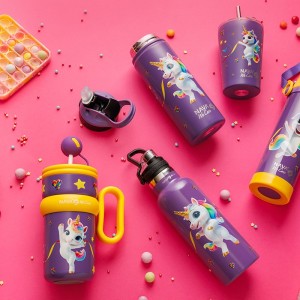 Θερμός μπουκάλι ανοξείδωτο "We Care", Purple Unicorn 500ml