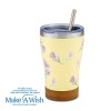 Θερμός ποτήρι με ανοξείδωτο καλαμάκι "We Care", Cream Floral 400ml