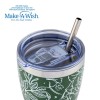 Θερμός ποτήρι με ανοξείδωτο καλαμάκι "We Care", Sketch Floral 400ml