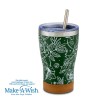Θερμός ποτήρι με ανοξείδωτο καλαμάκι "We Care", Sketch Floral 400ml